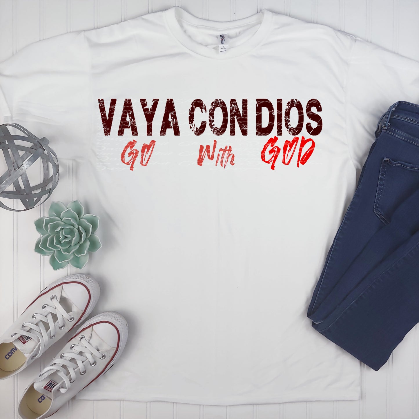 Vaya Con Dios Go With God (Red Lettering)