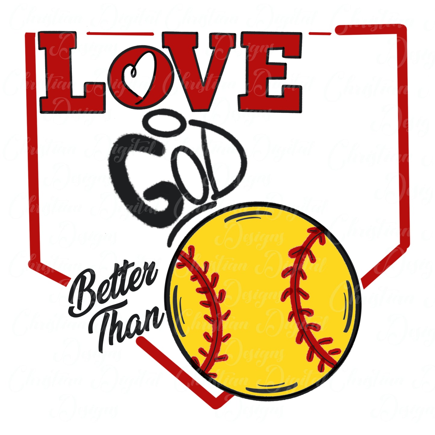 Love God Better Than Baseball (Yellow)