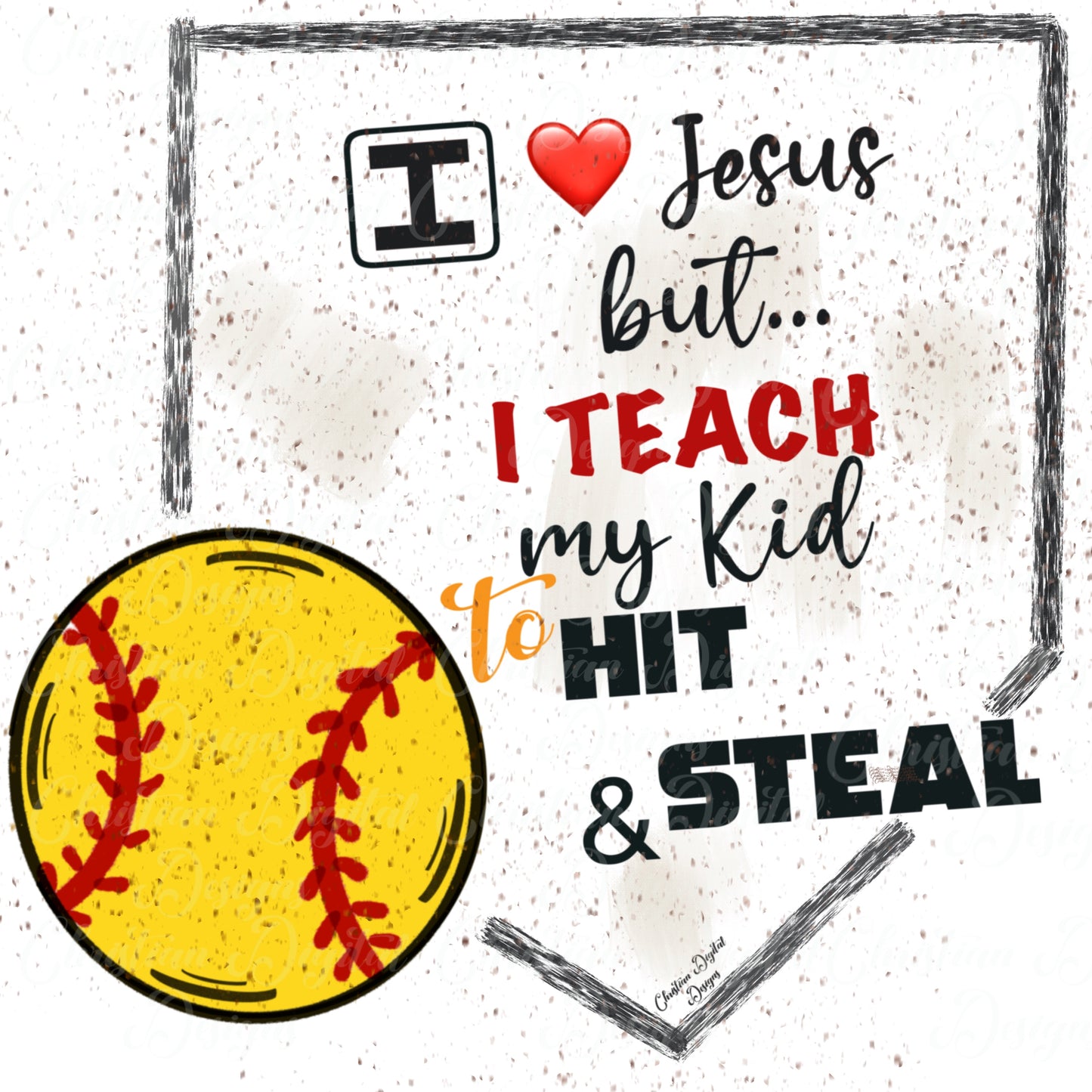 I Love Jesus But I Teach My Kids To Hit & Steal (Yellow)