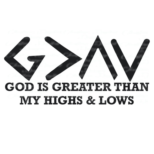 G>^v God Is Greater Than My Highs & Lows (Black Gray2)