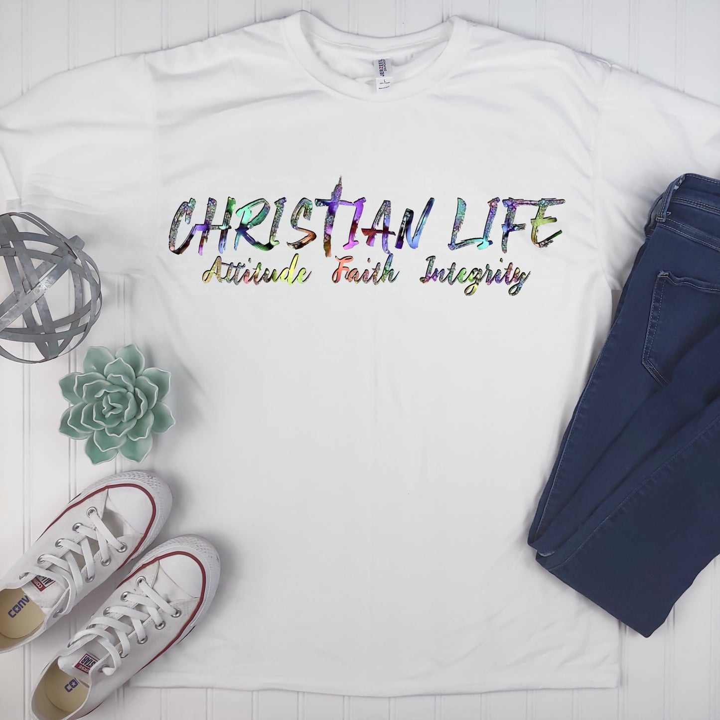 Christian Life Attitude Faith Integrity (Blue)