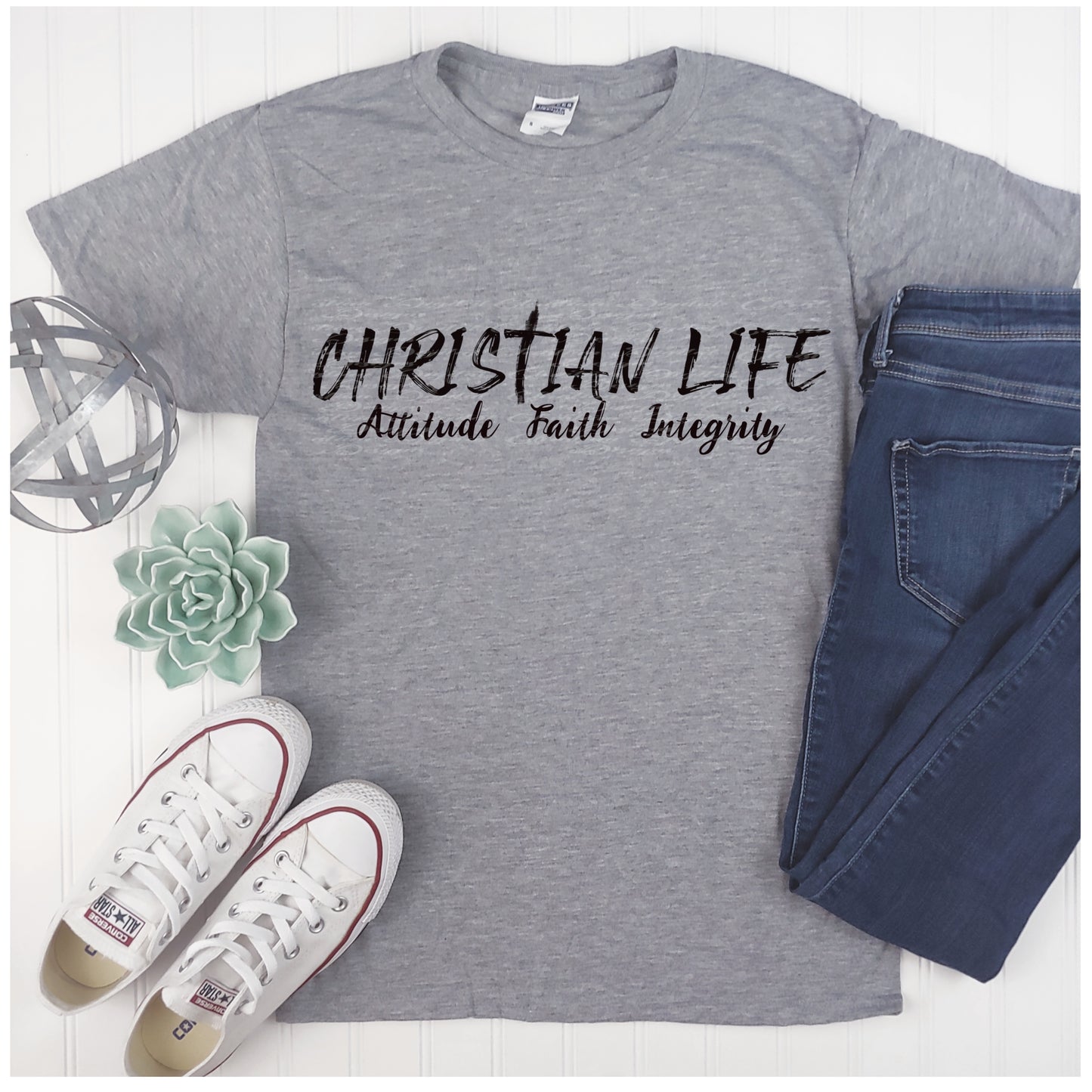 Christian Life Attitude Faith Integrity (Black)